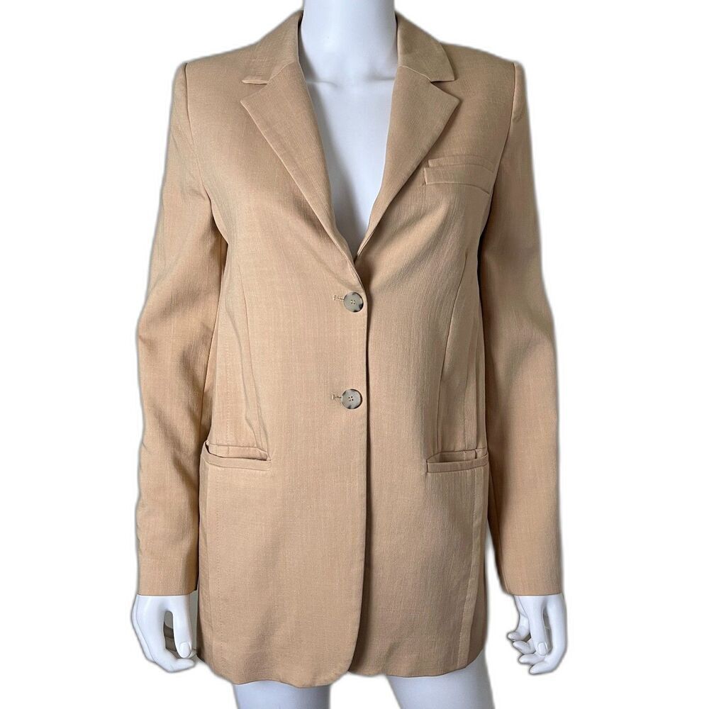 Zara Womens Size XS Beige Oversized Double Breasted Blazer NEW Minimalist Office - Picture 3 of 14